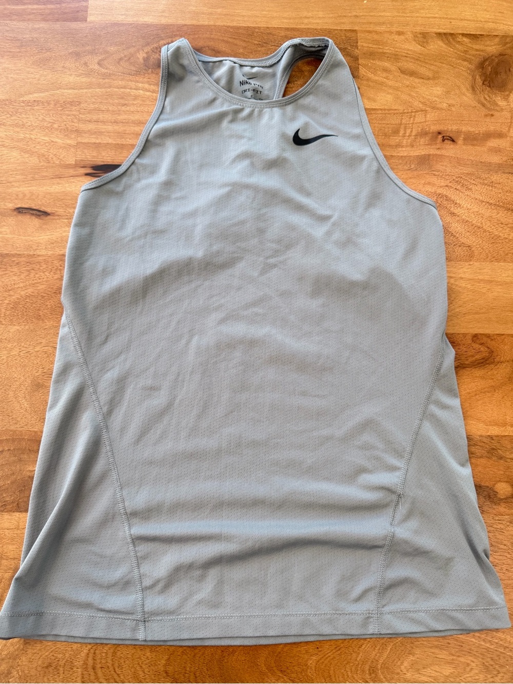 Nike Pro Dri-Fit Light Gray Athletic Racerback Performance Tank Top - Size Small